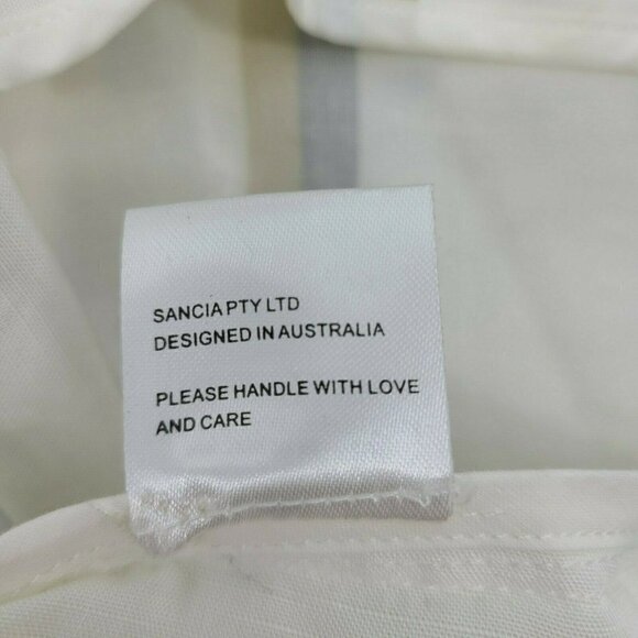 New Sancia Cibile Top Womens L Bonneau Stripe Crop Linen Blend Square Neck - Picture 6 of 7